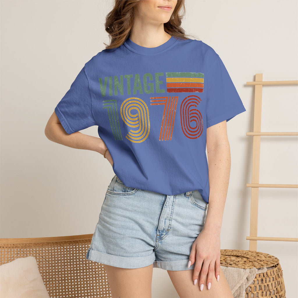 Vintage 1976 Shirt, Retro Stripe 50th Birthday Tee, Born In 1976 Shirt, Birthday Gift