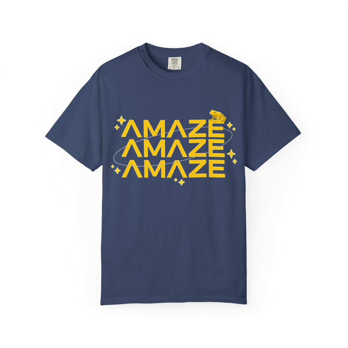 Amaze Amaze Amaze Shirt, Retro Stacked Type Tee, Tiny Frog Graphic Shirt, Funny Minimal Gift