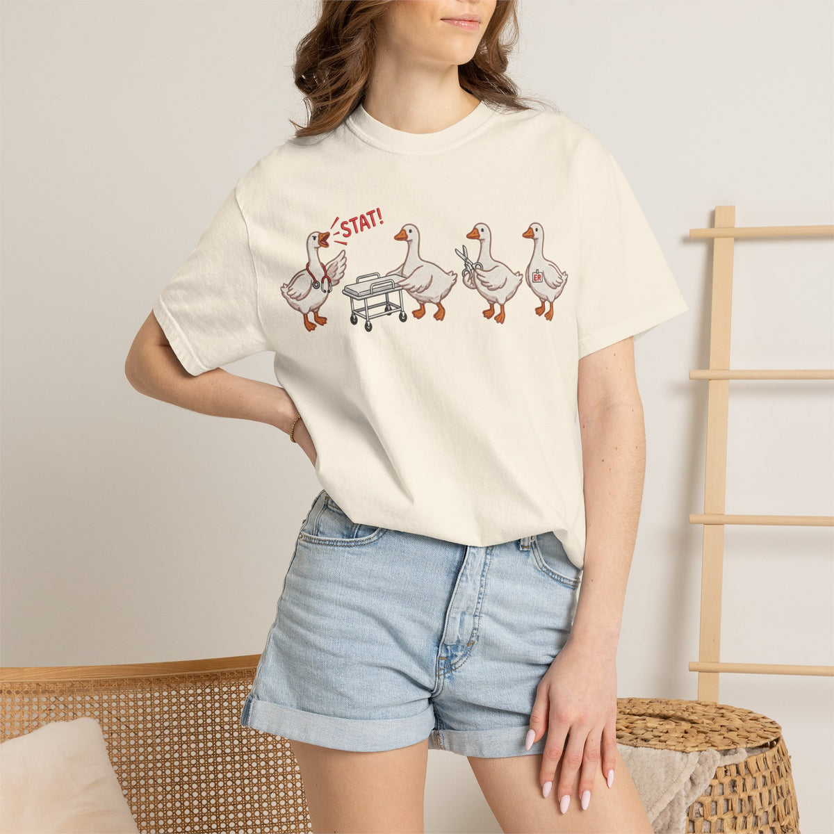 Nurse Goose Squad Stat Shirt, Funny ER Geese Tee, Night Shift Nurse Shirt, RN Team Gift