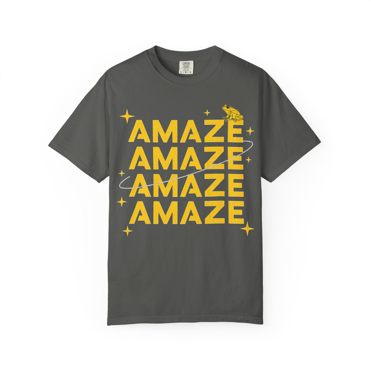 Amaze Amaze Amaze Amaze Shirt, Four Line Retro Type Tee, Frog Sparkle Graphic Shirt, Trendy Gift