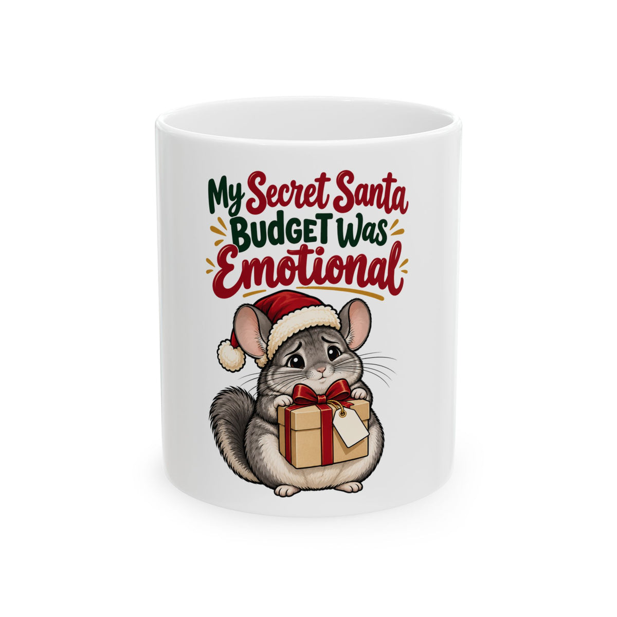 My Secret Santa Budget Was Emotional Mug, Funny Coworker Christmas Gift, Secret Santa Stocking Stuffer, 11oz 15oz Coffee Mug
