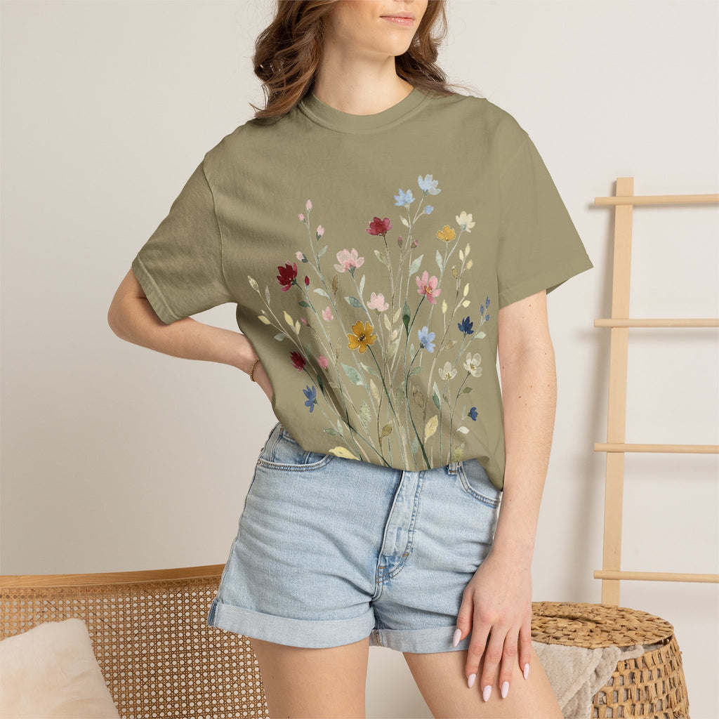 Watercolor Wildflower Spray Shirt, Painted Meadow Bouquet Tee, Cottagecore Floral Shirt, Garden Gift