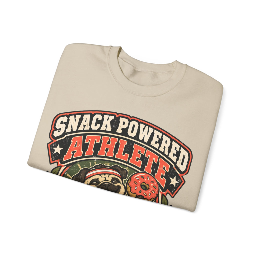 funny gym Sweatshirt Snack Powered Athlete Sweatshirt, Funny Workout Graphic Sweatshirt,