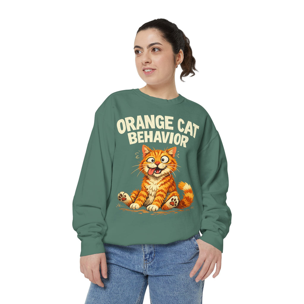 Orange Cat Behavior Sweatshirt — Cute Ginger Kitty Graphic Pullover