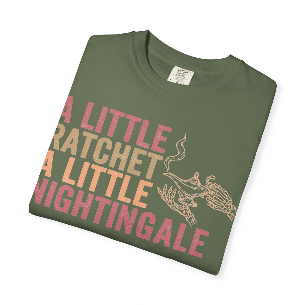 A Little Ratchet A Little Nightingale Shirt, Funny Nurse Shirt, Skeleton Hand Lamp Nurse Tee, Sarcastic RN Gift