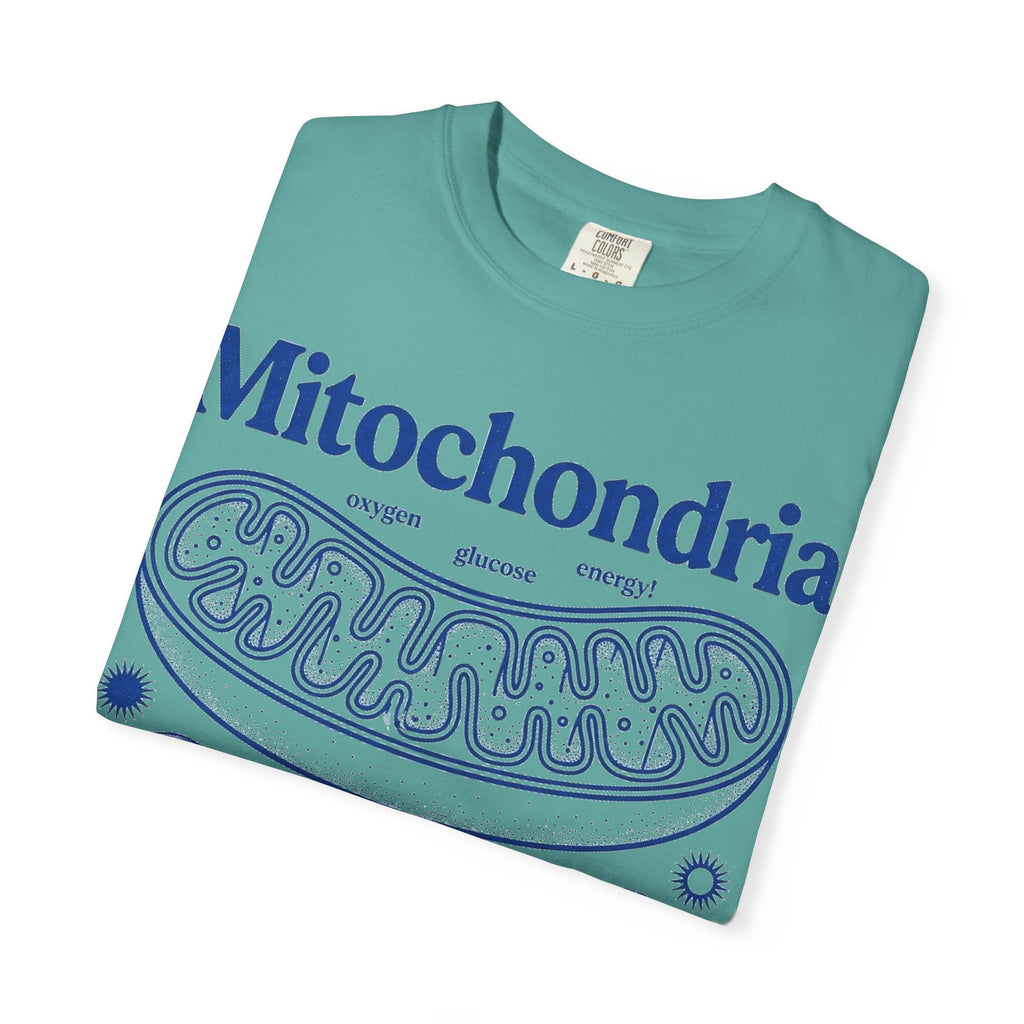 Mitochondria Powering Life Since Forever Tall Shirt, Retro Biology Poster Tee, Science Teacher Shirt, Nerd Gift