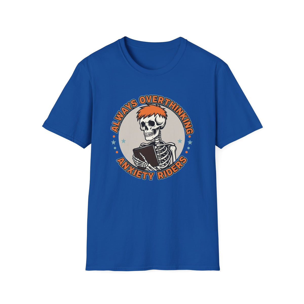Always Overthinking Anxiety Riders T-Shirt — Retro Skull Graphic Tee for Anxious Overthinkers