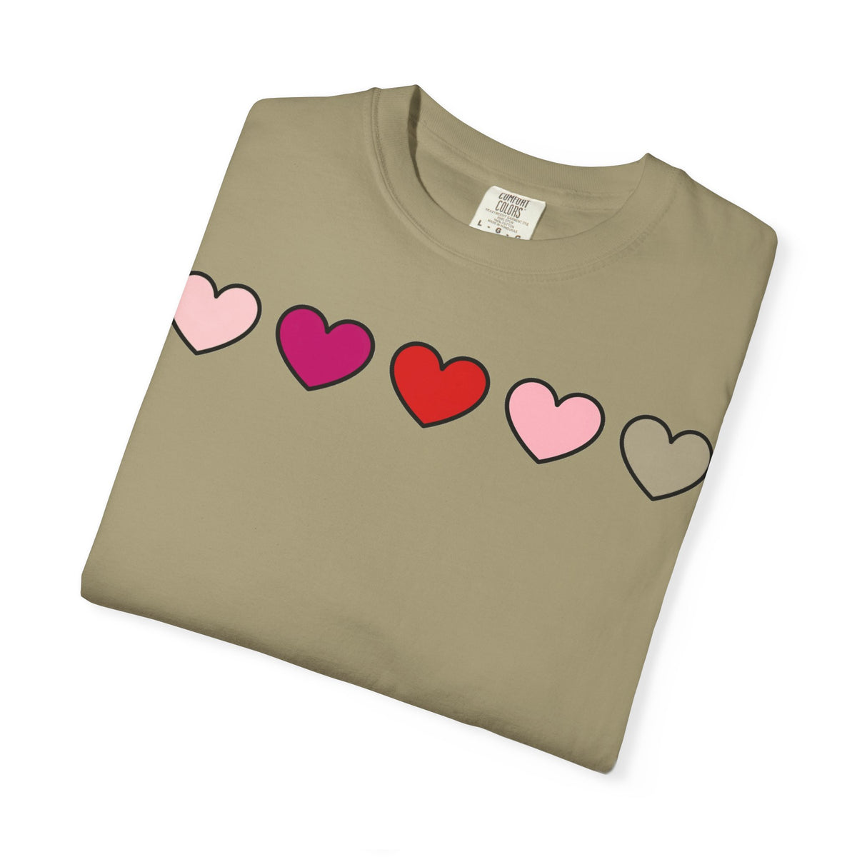 Five Pink Hearts Shirt, Minimal Valentine Heart Row Tee, Pastel Heart Shirt, Valentines Gift