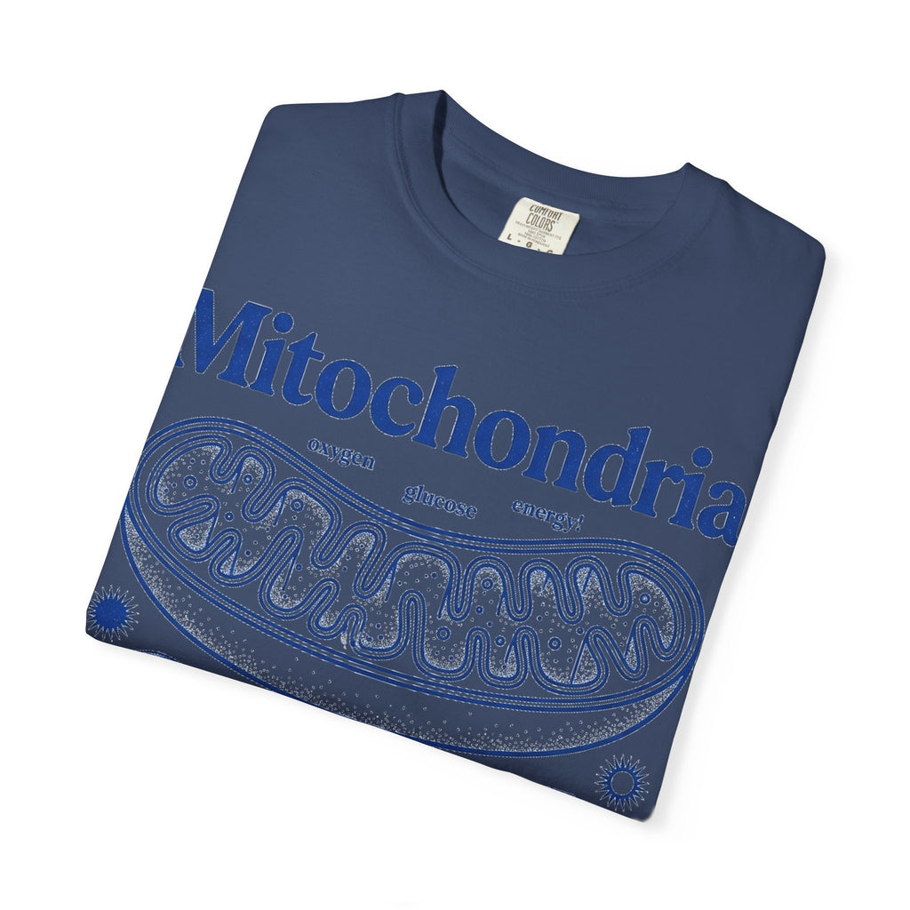 Mitochondria Powering Life Since Forever Tall Shirt, Retro Biology Poster Tee, Science Teacher Shirt, Nerd Gift