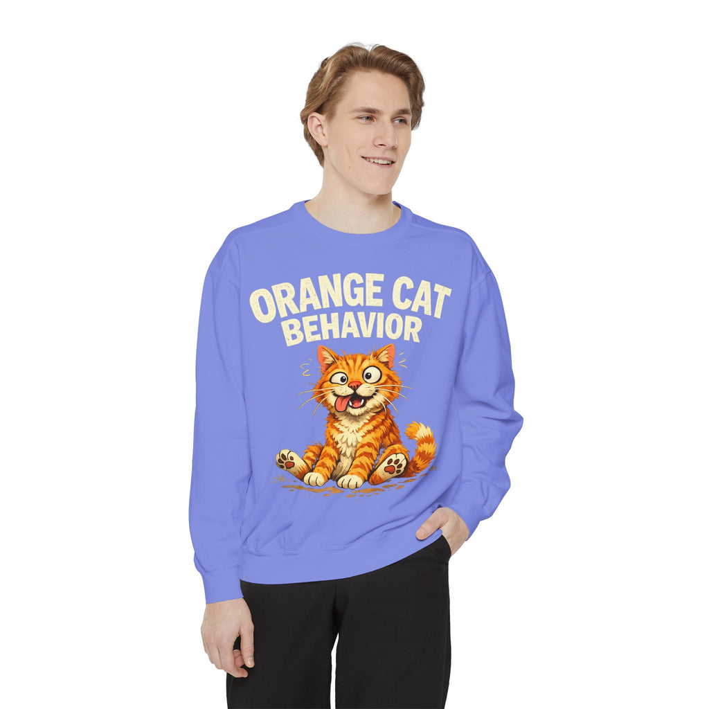 Orange Cat Behavior Sweatshirt — Cute Ginger Kitty Graphic Pullover