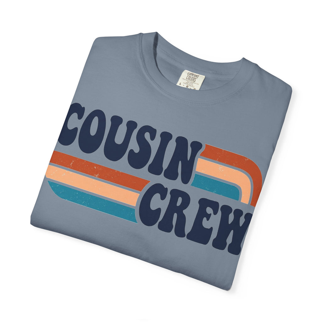 Cousin Crew Rainbow Stripe Shirt, Retro Family Reunion Tee, Matching Cousins Shirt, Family Gift