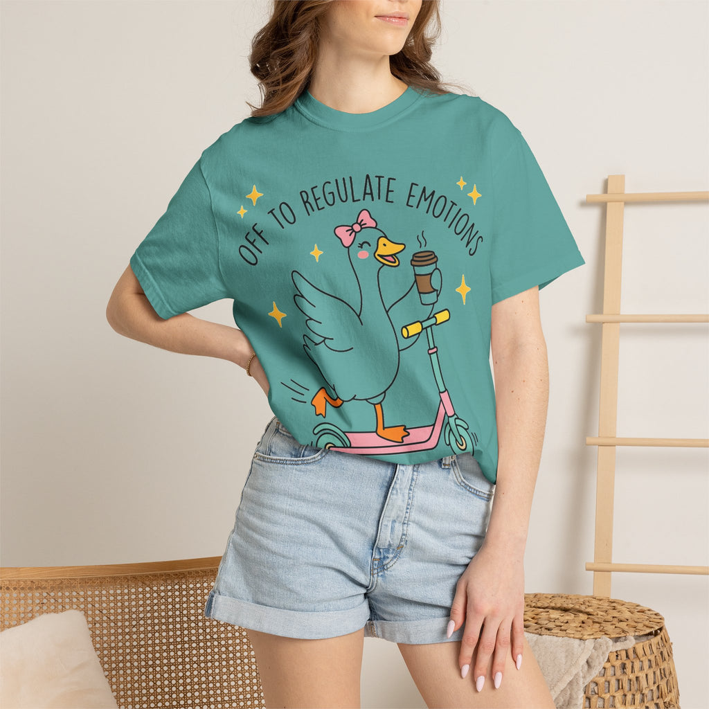 Off To Regulate Emotions Wide Shirt, Scooter Goose Coffee Tee, Funny Mental Health Shirt, Counselor Gift