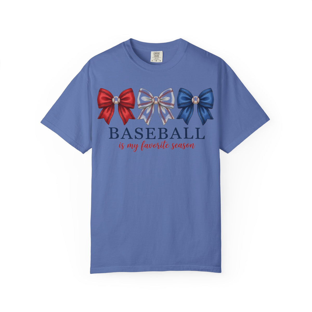 Baseball Is My Favorite Season Tee, Small Bow Trio Baseball Shirt, Coquette Sports Mom Shirt, Game Day Gift