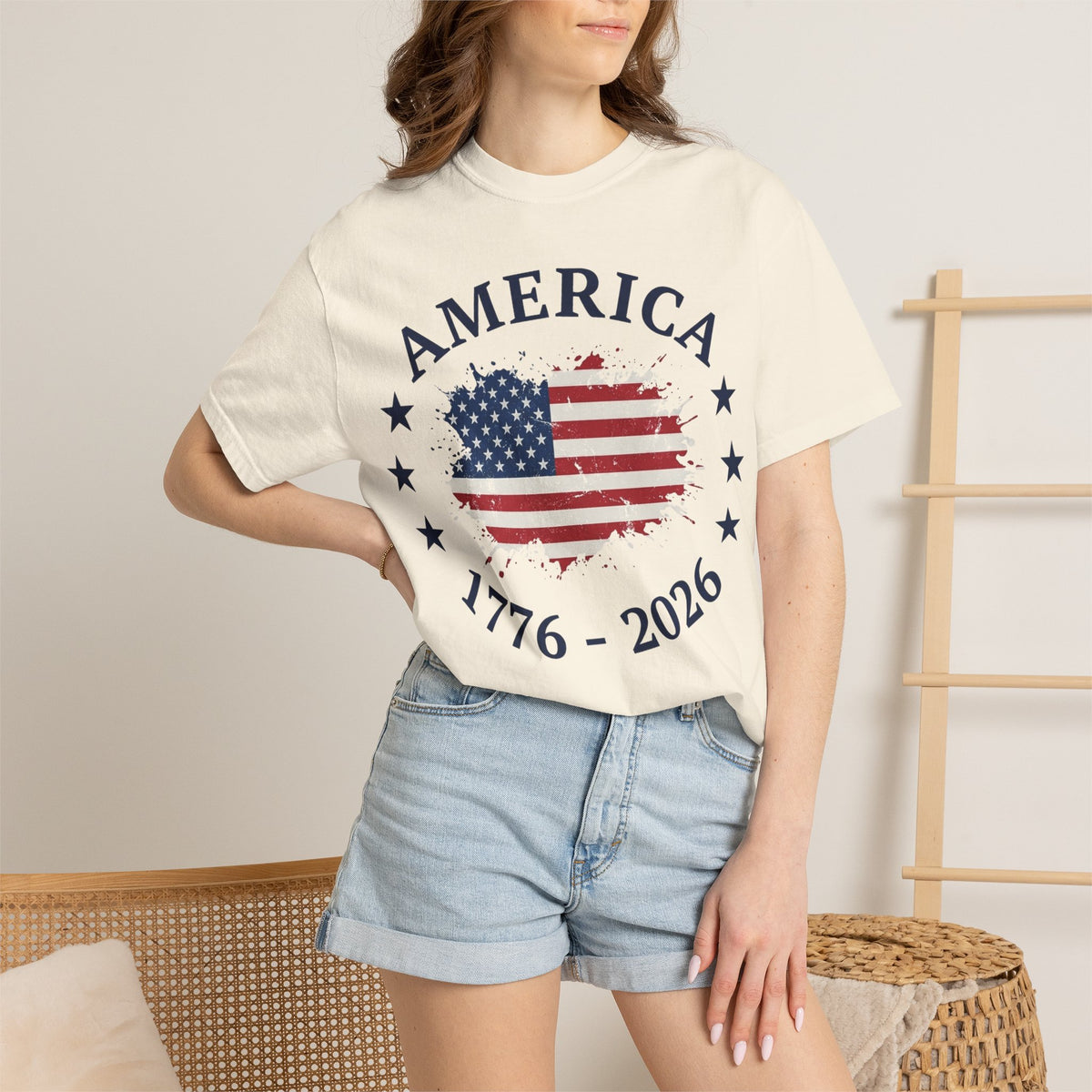 America 1776 2026 Shirt, Distressed Flag Oval Tee, Patriotic 250th Anniversary Shirt, Fourth Of July Gift