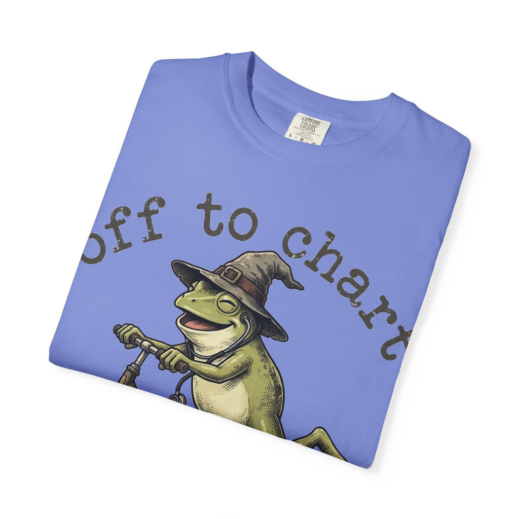 Off To Chart Grinning Frog Shirt, Nurse Frog Scooter Tee, Funny Charting Shirt, RN Gift