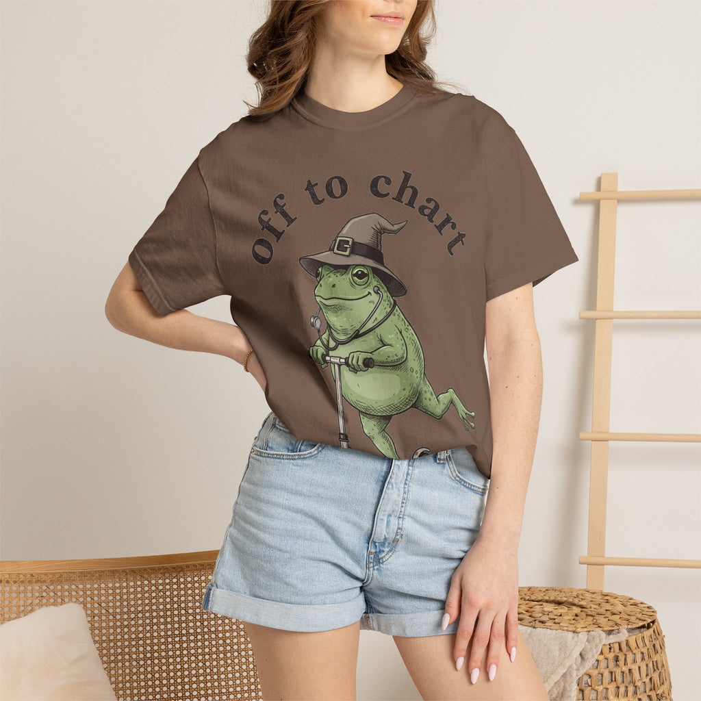 Off To Chart Shirt, Witch Hat Frog Nurse Scooter Tee, Funny Charting RN Shirt, Nurse Gift