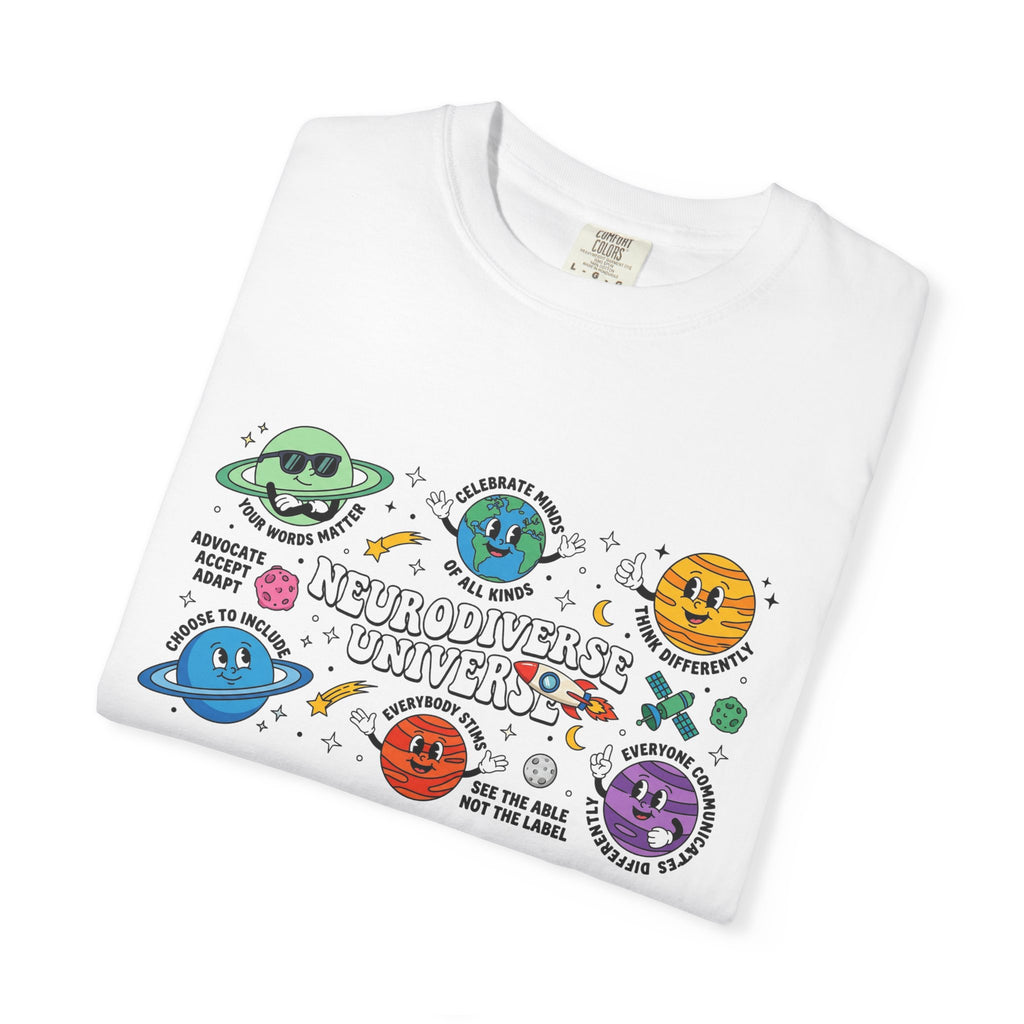 Neurodiverse Universe Wide Shirt, Autism Acceptance Planets Tee, Inclusion Teacher Shirt, SPED Gift