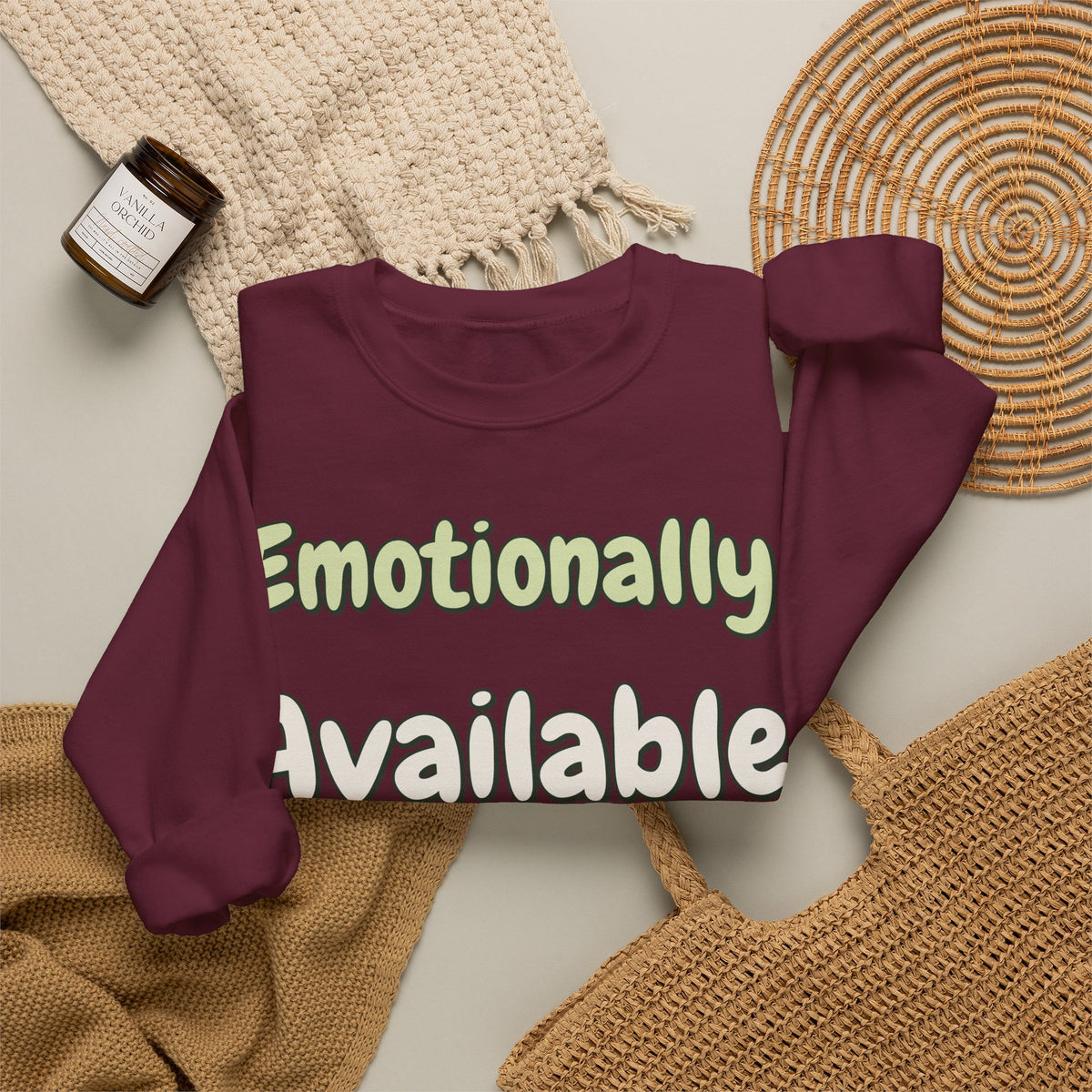 Funny Quote Sweatshirt For Women Emotionally Available For Snacks | Funny Sarcasm Sweatshirt | Sarcastic Quote Sweatshirt | Gift
