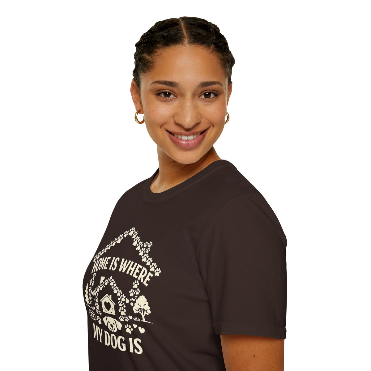 Dog Lover T-Shirt — "Home Is Where My Dog Is" Graphic Tee