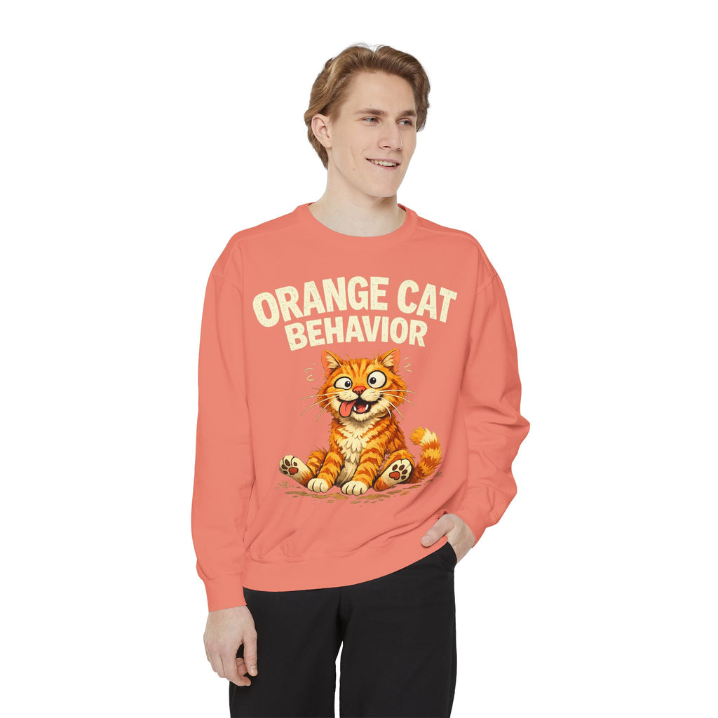 Orange Cat Behavior Sweatshirt — Cute Ginger Kitty Graphic Pullover