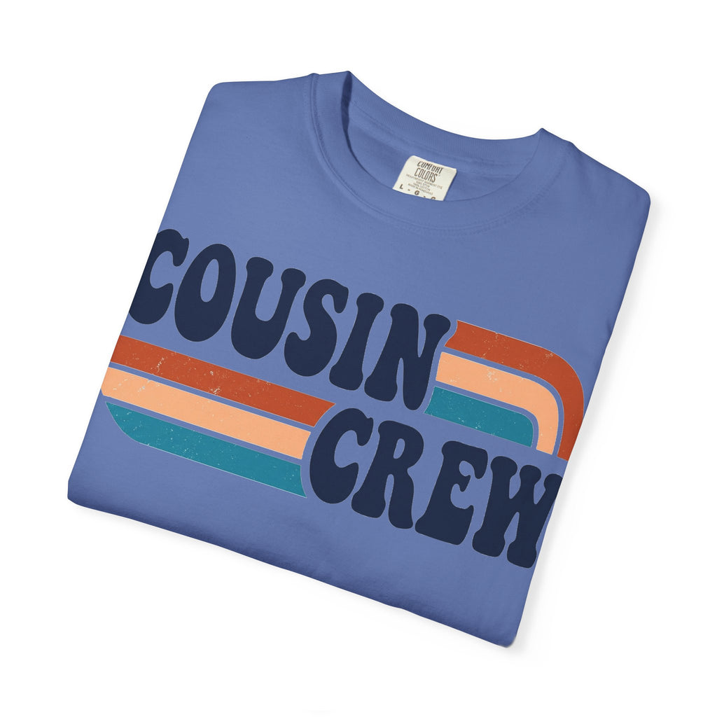 Cousin Crew Rainbow Stripe Shirt, Retro Family Reunion Tee, Matching Cousins Shirt, Family Gift