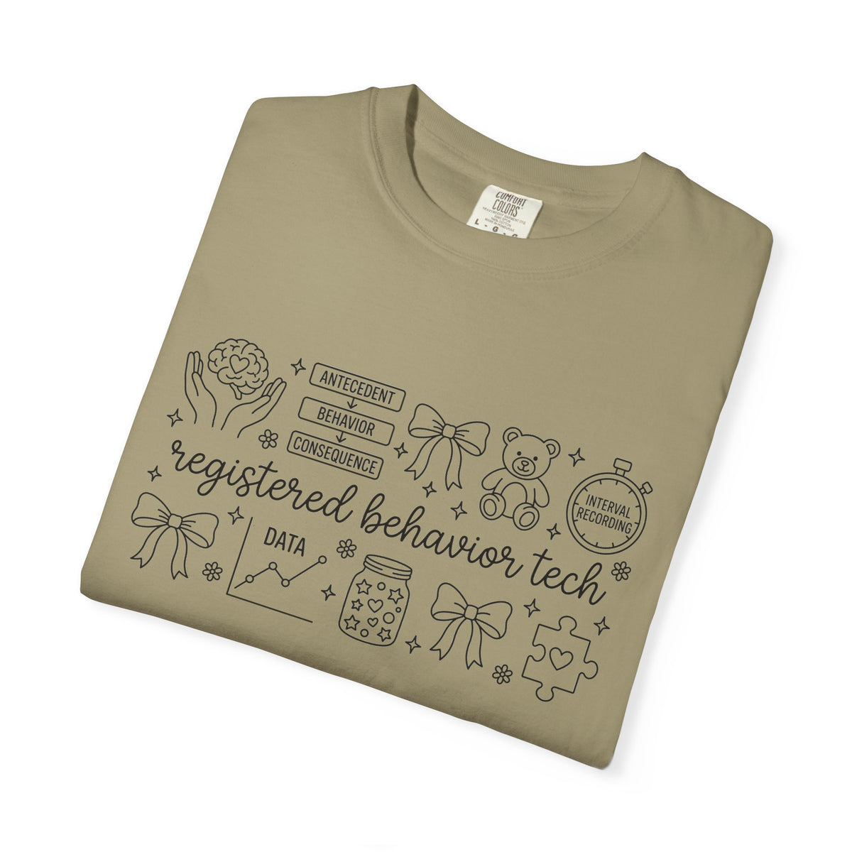 Registered Behavior Tech Shirt, RBT Doodle Collage Tee, ABA Therapist Shirt, Behavior Technician Gift