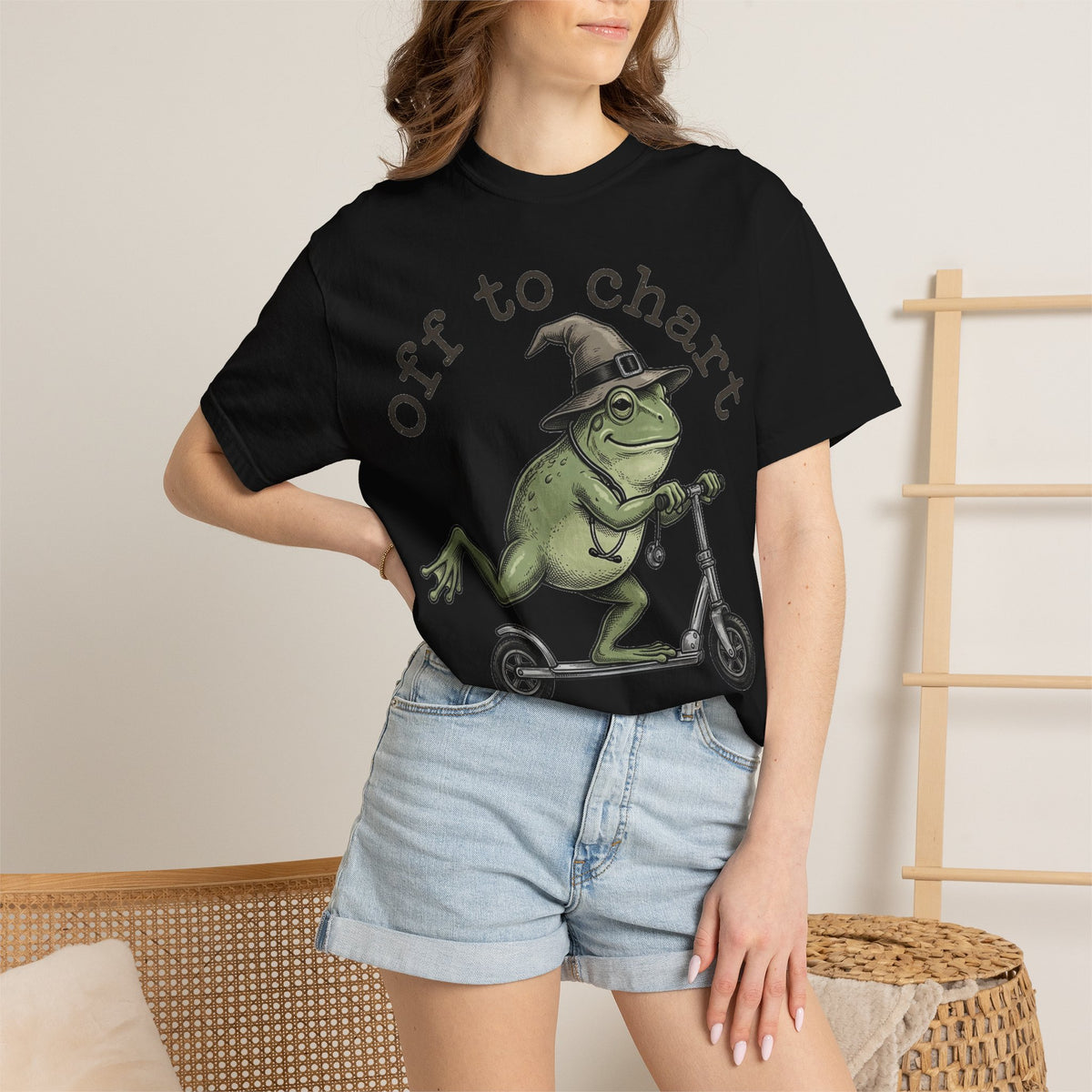 Off To Chart Etched Frog Shirt, Vintage Nurse Frog Scooter Tee, Charting Humor Shirt, RN Gift
