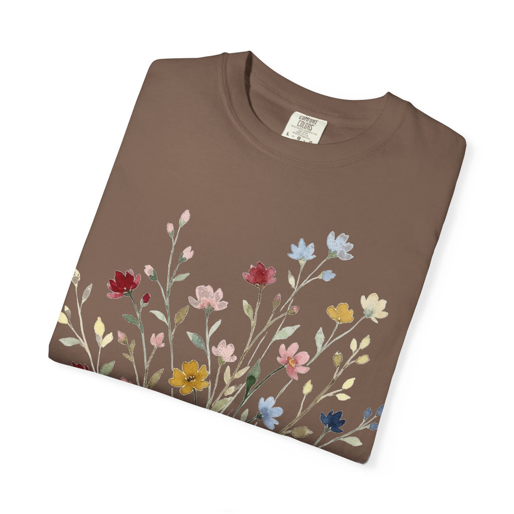 Watercolor Wildflower Spray Shirt, Painted Meadow Bouquet Tee, Cottagecore Floral Shirt, Garden Gift