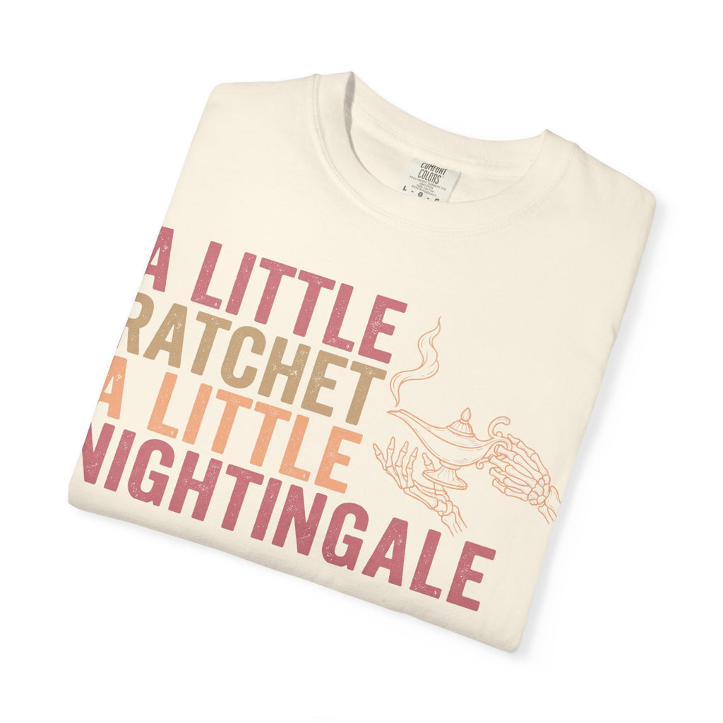 A Little Ratchet A Little Nightingale Shirt, Funny Nurse Shirt, Skeleton Hand Lamp Nurse Tee, Sarcastic RN Gift