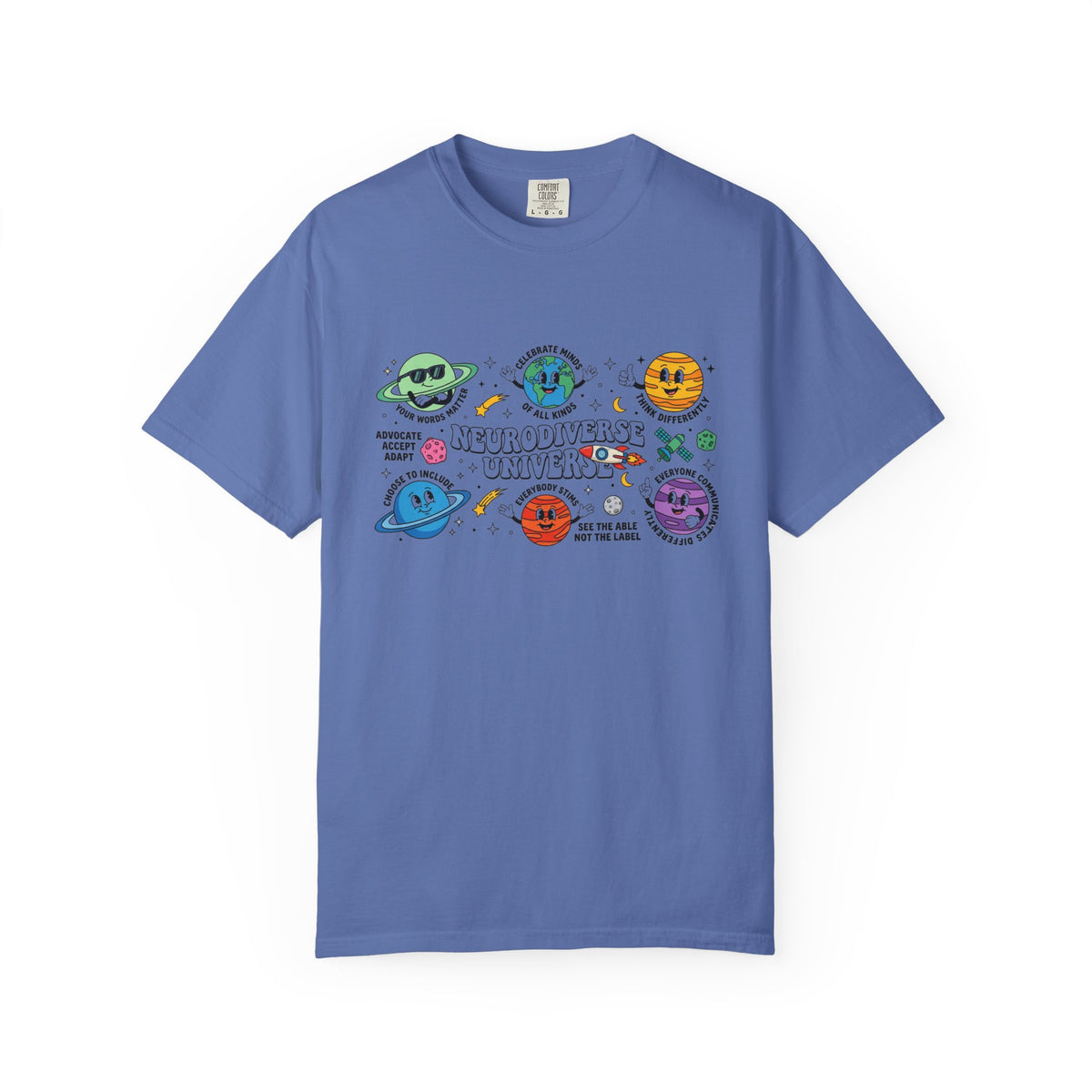 Neurodiverse Universe Wide Shirt, Autism Acceptance Planets Tee, Inclusion Teacher Shirt, SPED Gift