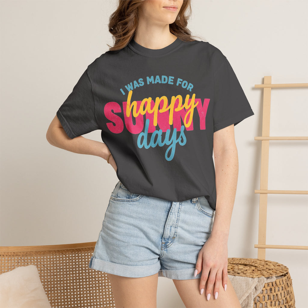 I Was Made For Happy Sunny Days Pastel Shirt, Soft Retro Summer Tee, Beach Vacation Shirt, Summer Gift