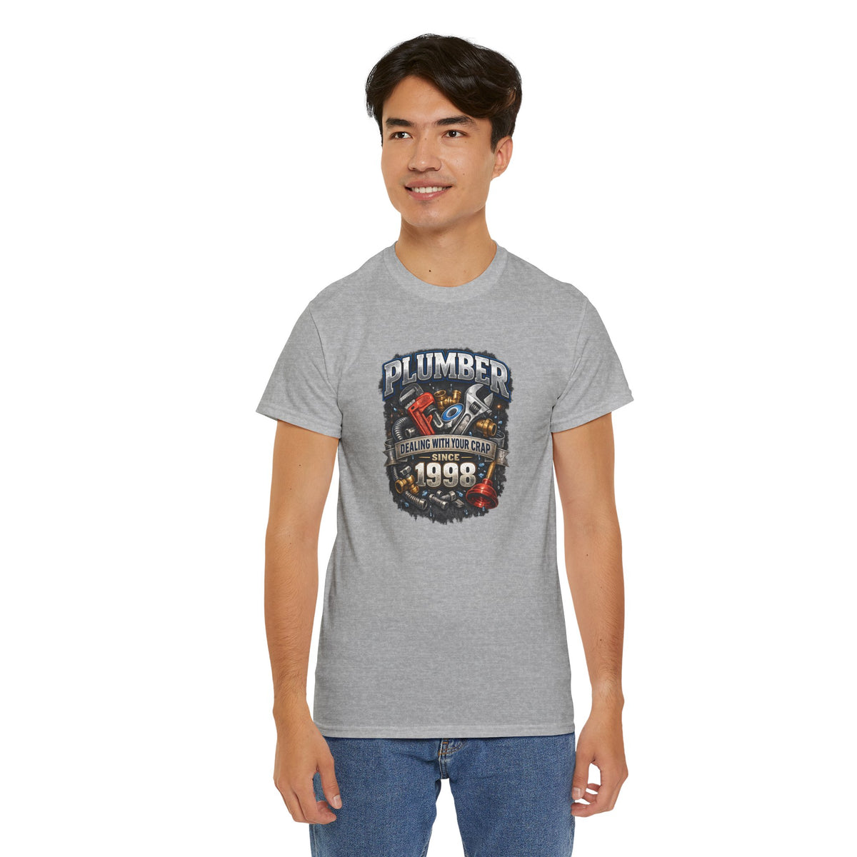 Plumber Since 1998 T-Shirt – “Dealing With Your Crap” Vintage Tool Graphic Tee