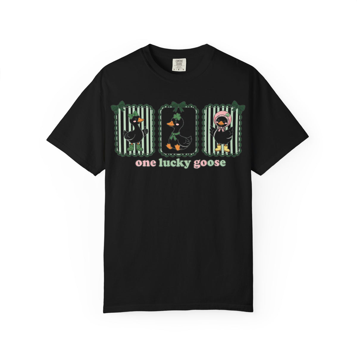 One Lucky Goose Tall Shirt, Three Panel Irish Goose Tee, Cute St Patricks Day Shirt, Shamrock Gift
