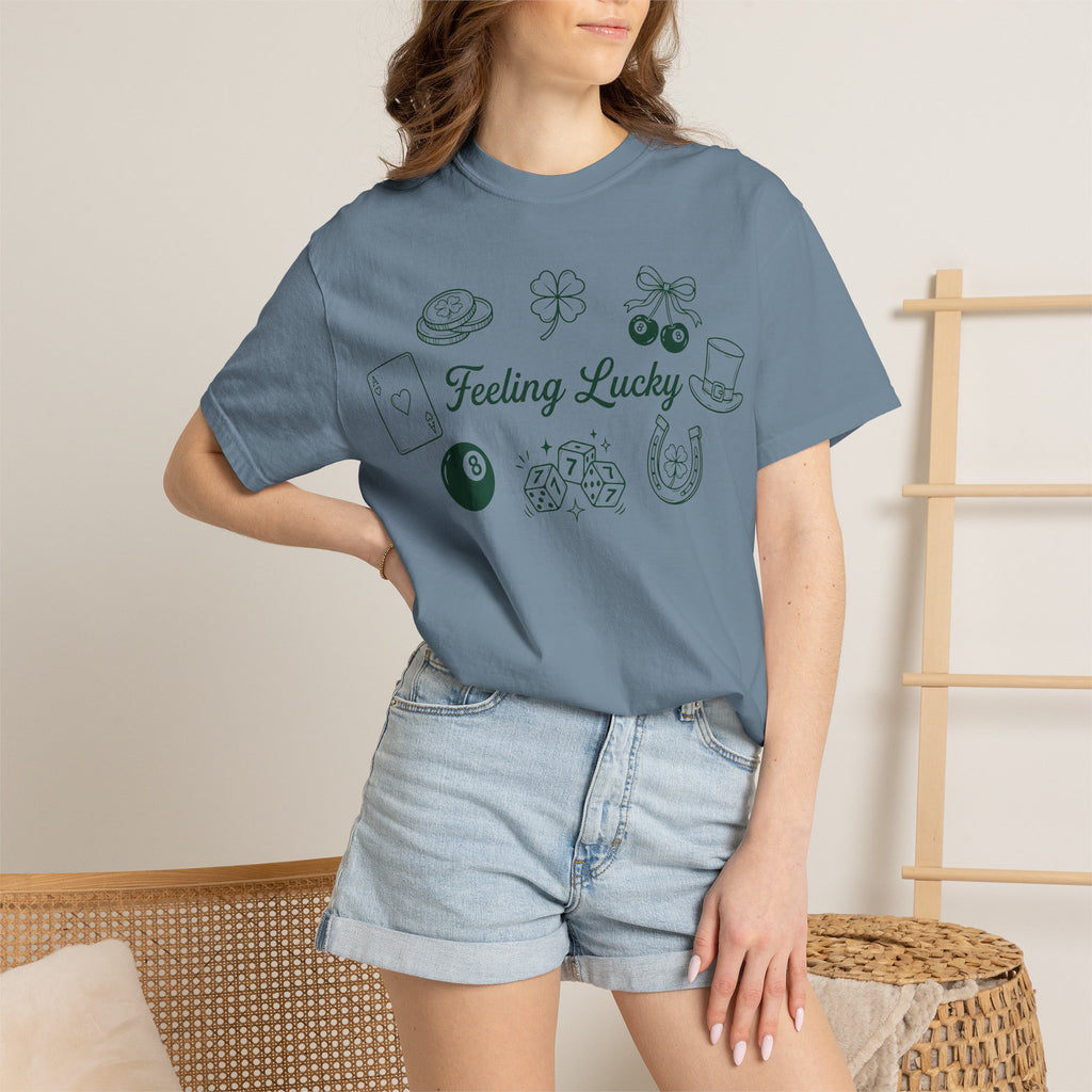 Feeling Lucky Wide Charms Shirt, St Patricks Clover Dice Tee, Green Luck Shirt, Irish Gift
