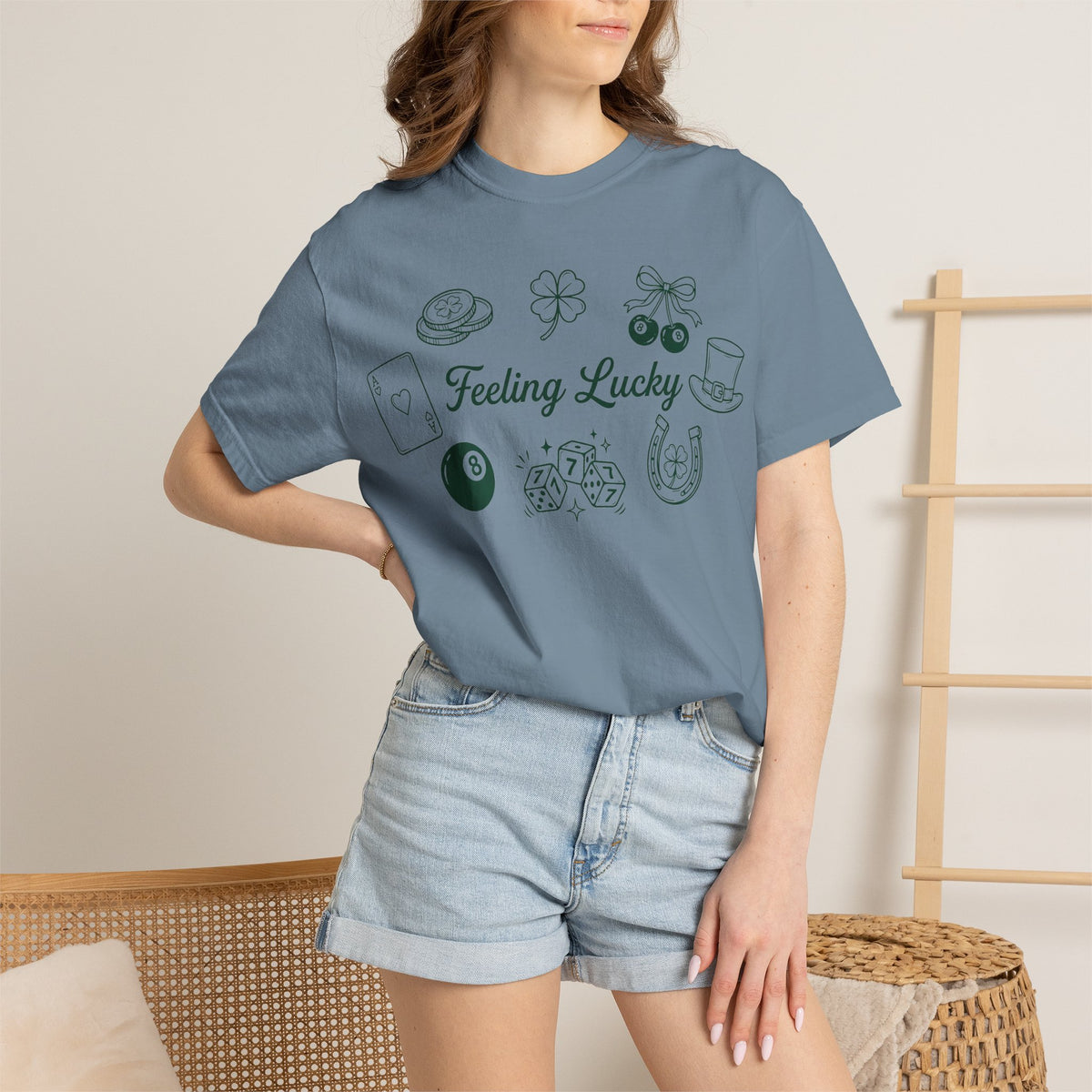 Feeling Lucky Wide Charms Shirt, St Patricks Clover Dice Tee, Green Luck Shirt, Irish Gift