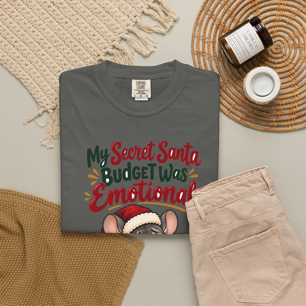 Funny Secret Santa Gift My Secret Santa Budget Was Emotional Shirt, Office Party Shirt, Coworker Christmas Gift Idea