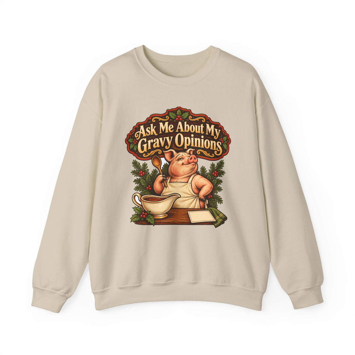 Funny Thanksgiving Dad Sweatshirt Ask Me About My Gravy Opinions Shirt, Funny Holiday Gift Tee, Christmas Gift Idea