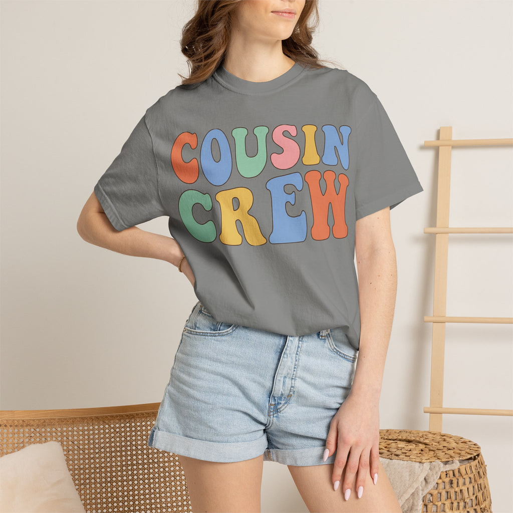 Cousin Crew Shirt, Retro Groovy Bubble Letter Tee, Matching Family Reunion Shirt, Cousin Gift
