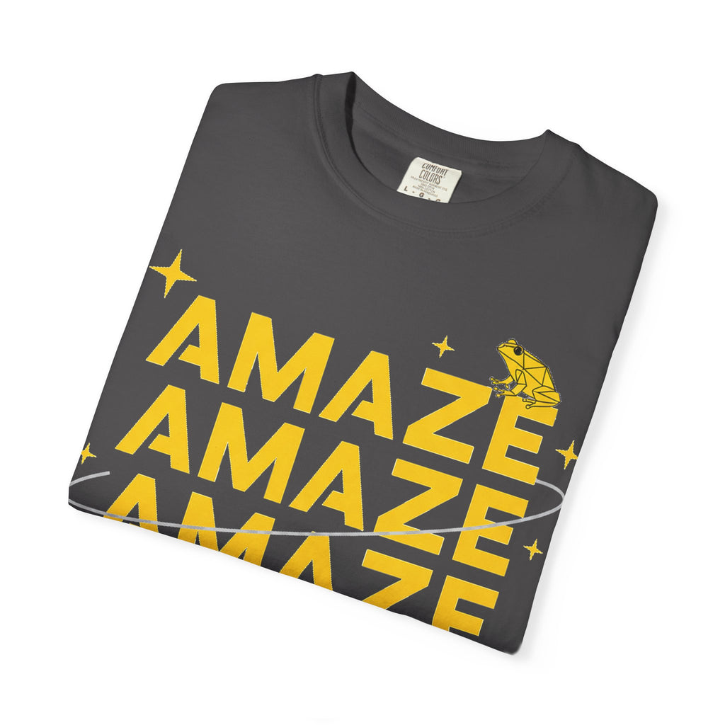 Amaze Amaze Amaze Amaze Shirt, Four Line Retro Type Tee, Frog Sparkle Graphic Shirt, Trendy Gift