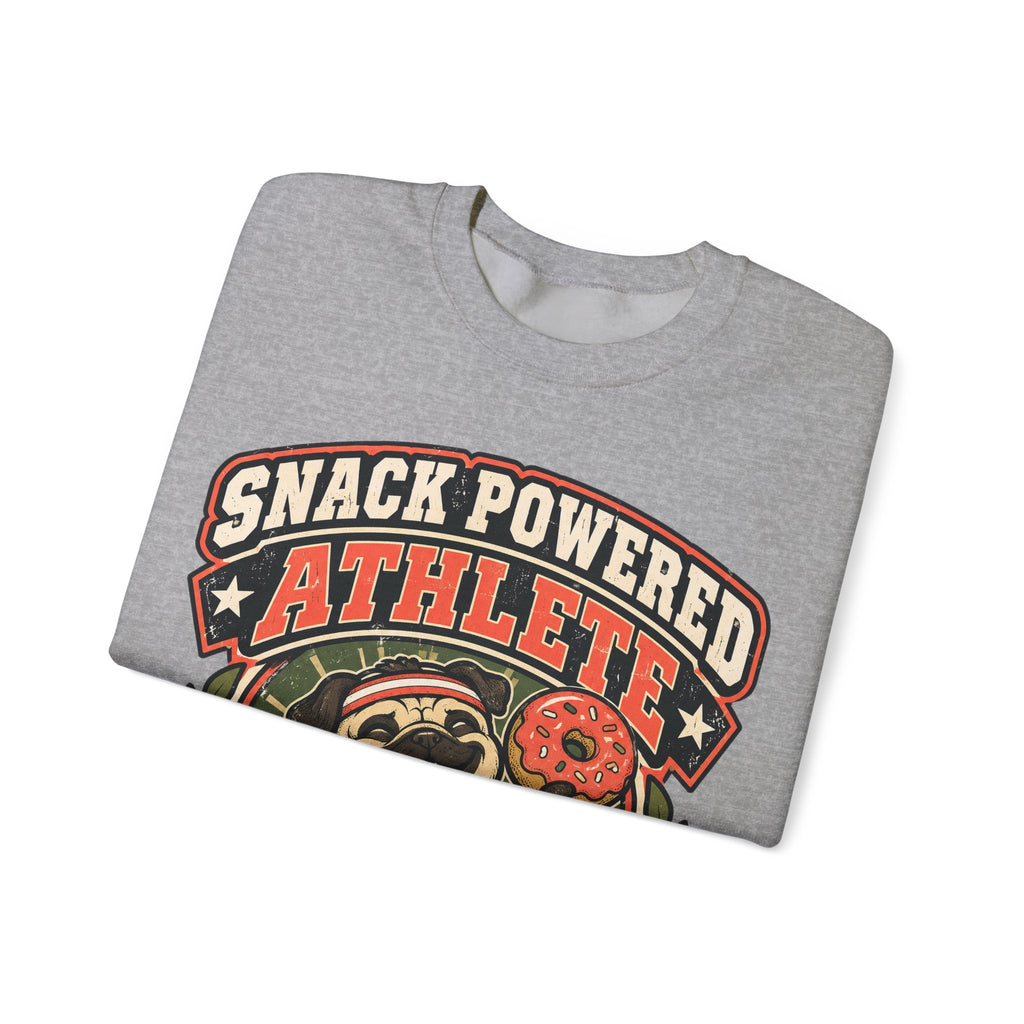 funny gym Sweatshirt Snack Powered Athlete Sweatshirt, Funny Workout Graphic Sweatshirt,