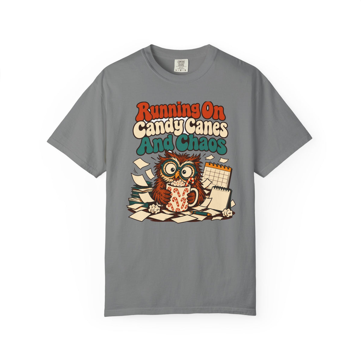 Funny Teacher Christmas Shirt Running On Candy Canes And Chaos Shirt, Funny Teacher Gift, Christmas Gift, Funny Shirt