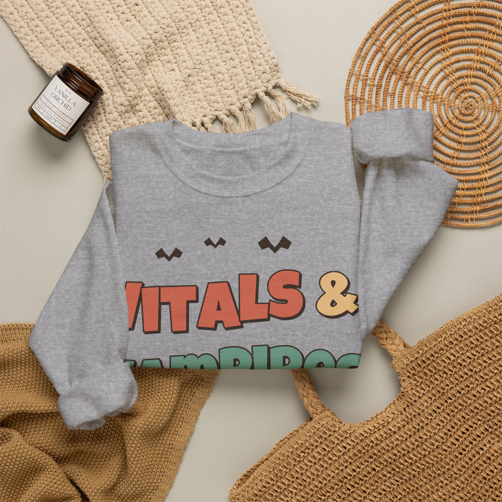 Nurse Halloween Sweatshirt Vitals & Vampires | Retro Nurse Halloween Sweatshirt | ER ICU Nurse Gift | Halloween 2026