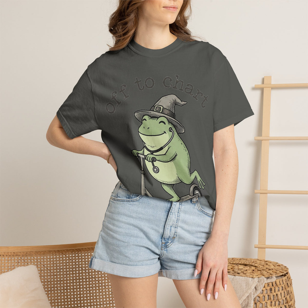 Off To Chart Shirt, Funny Witch Frog Nurse Tee, Charting Nurse Scooter Shirt, RN Gift