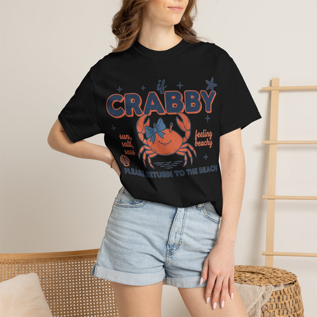 If Crabby Return To The Beach Bold Shirt, Retro Crab Coastal Tee, Funny Beach Shirt, Summer Gift