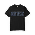Cardiac Nurse Shirt, Blue Floral Varsity Nurse Tee, Cardiology RN Shirt, Cardiac Nurse Gift