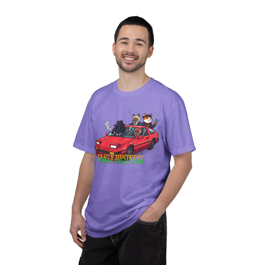 Family Business T-Shirt — Retro Car with Fox Crew Graphic