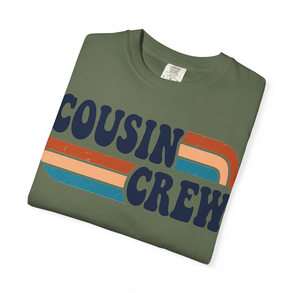 Cousin Crew Rainbow Stripe Shirt, Retro Family Reunion Tee, Matching Cousins Shirt, Family Gift