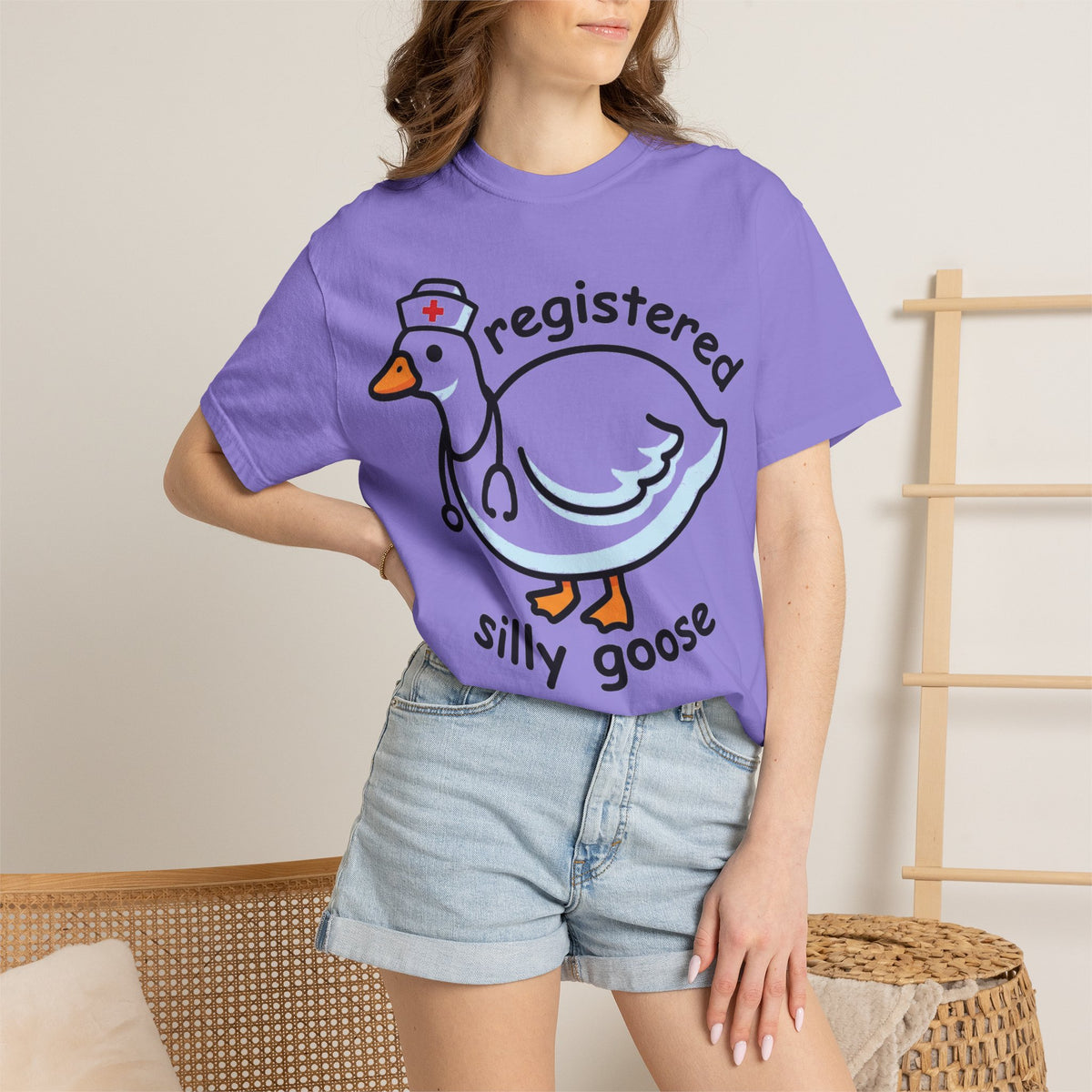 Registered Silly Goose Wide Shirt, Long Neck Nurse Goose Tee, Funny Nurse Shirt, RN Gift
