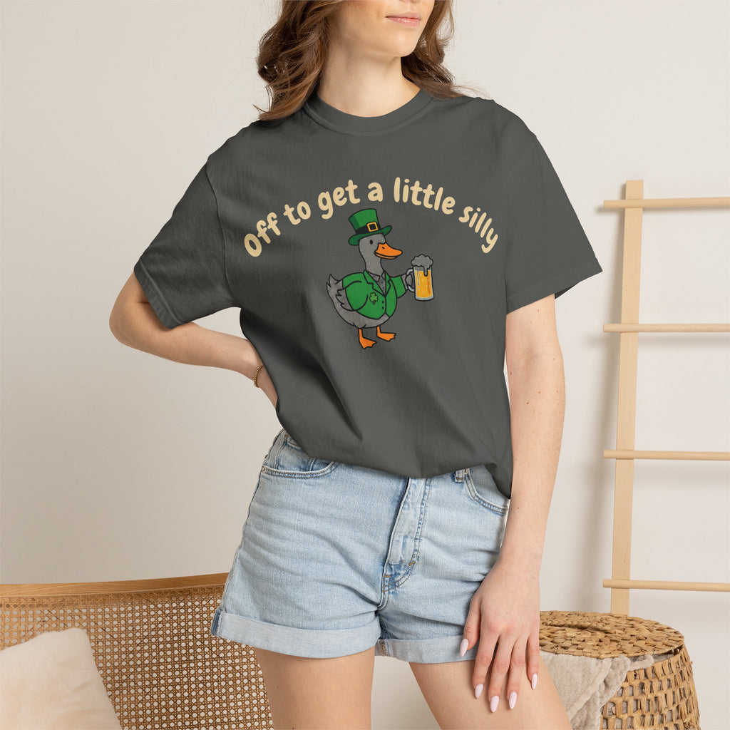 Off To Get A Little Silly Shirt, St Patricks Day Duck Beer Tee, Funny Irish Duck Shirt, Paddys Day Gift