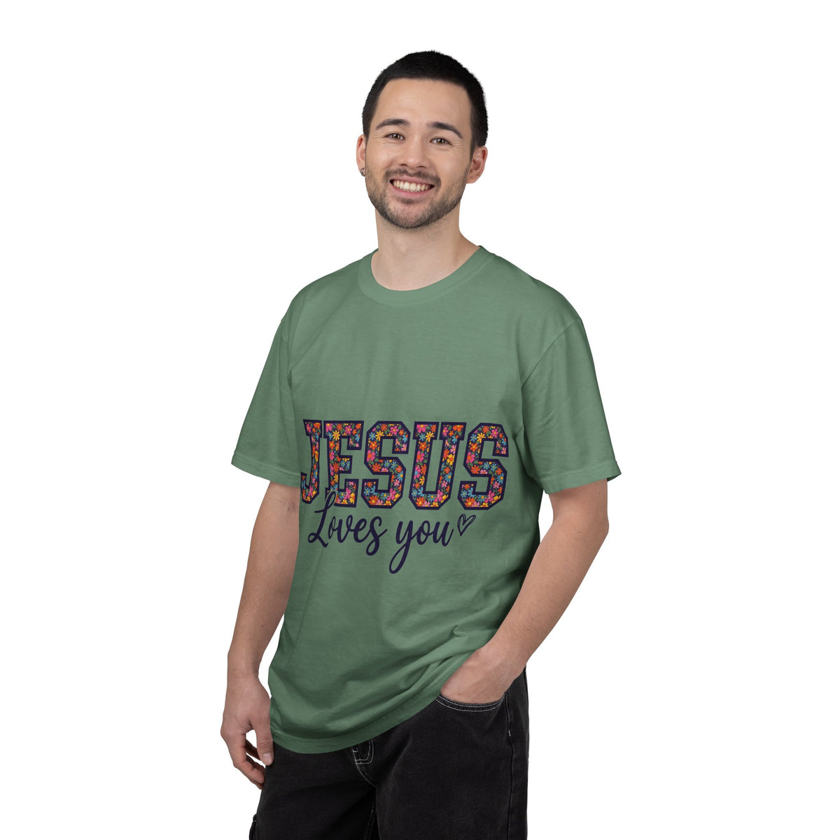 Jesus Loves You Shirt, Floral Varsity Christian Tee, Faith Statement Shirt, Church Gift